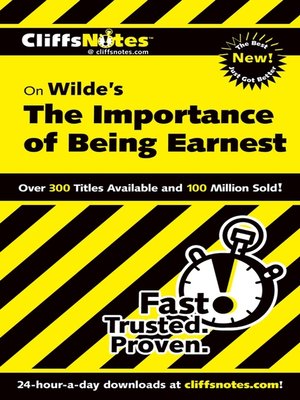 cover image of CliffsNotes on The Importance of Being Earnest